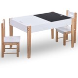 The Living Store Otroška miza s tablo in stoloma črna in bela - Komplet Otroške Mize In Stolov, (21419649) | Shoptok.si
