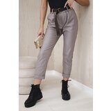 Kesi Włoski Waxed trousers with a belt fango Cijene