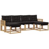 vidaXL Zunanja garnitura za sedenje z blazino 6 pcs Bela in črna, (5000271580) | Shoptok.si