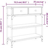  Konzolni stol boja hrasta 72 5 x 25 x 75 cm konstruirano drvo | shoptok.hr