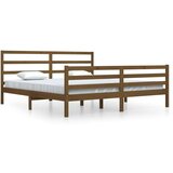  Posteljni okvir medeno rjav iz trdne borovine 200x200 cm, (20647127) | Shoptok.si