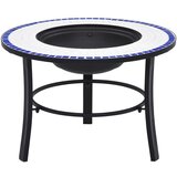 vidaXL Ognjišče z mozaikom modro in belo 68 cm keramika | Shoptok.si