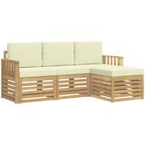  Set vanjskih sofa 4 pcs Bijela i krem 189,5 x 122,5 x 73 cm | shoptok.hr