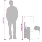  Vrtna garnitura - 7-dijelni vrtni blagovaonski set s jastucima crni od poliratana - Crna Dužina stola 150 cm 6 | shoptok.hr