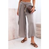 Kesi Włoski Women's viscose trousers with leg slit fango Cene