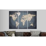  Slika na plutenoj podlozi - Anthracitic World [Cork Map] 90x60 | shoptok.hr