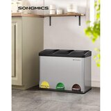 Songmics Koš za smeti 3x 15 L, srebrn | Shoptok.si