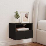 vidaXL Stenska TV omarica črna 40x30x30 cm iverna plošča | Shoptok.si