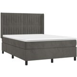 Box spring postelja z vzmetnico LED temno siva 140x200 cm žamet, (20937916) | Shoptok.si