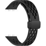 INF Zamenjava/kompatibilni deli – Huawei perforiran silikonski pašček z zložljivim zapenjalom za Band 11, 11 NFC, 11 Pro, 11 Pro NFC Black, (5000264294) | Shoptok.si