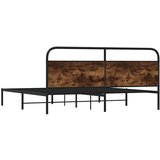 Metalni Kovinski posteljni okvir brez vzmetnice dimljen hrast 183x213cm, (21611237) | Shoptok.si