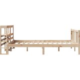 vidaXL Okvir za krevet s uzglavljem 120 x 200 cm od masivne borovine | shoptok.hr