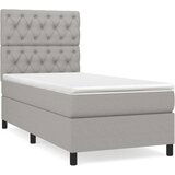 Box spring postelja z vzmetnico svetlo siva 80x200 cm blago, (20790917) | Shoptok.si