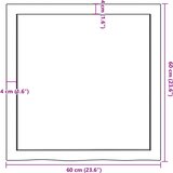  Kupaonska radna ploča tamnosmeđa 60x60x(2-6) cm masivno drvo | shoptok.hr
