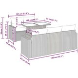  Vrtna sedežna garnitura z blazinami 6-delna črn ratan/akacija, (22047862) | Shoptok.si