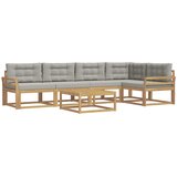  Set vanjskih sofa 6 kom. Bijela i svjetlosiva Poliester | shoptok.hr