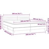  Krevet box spring s madracem LED tamnosivi 200x200 cm tkanina | shoptok.hr