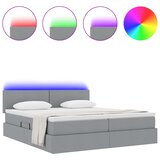  Krevet S LED lampica Svijetlo siva 200 x 200 cm tkanina | shoptok.hr