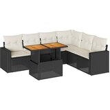  7-dijelni set vrtnih sofa od poliratana s jastucima crni | shoptok.hr