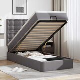  Otomanski okvir kreveta s madracem sivi 90x200cm umjetna koža | shoptok.hr