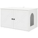 vidaXL Mačja hiša Bela 85 x 55 x 50 cm Konstruiran les, (5000111159) Cene
