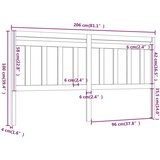  Uzglavlje za krevet boja meda 206 x 4 x 100 cm masivna borovina | shoptok.hr