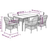  7-dijelni vrtni blagovaonski set sivi od poliratana | shoptok.hr