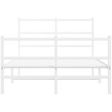  Metalni okvir kreveta uzglavlje i podnožje bijeli 120x200 cm | shoptok.hr