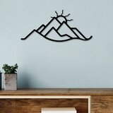 Opviq Zidna dekoracija Planina i Sunce, 60x26 cm, 1,5 mm, Crna | Eponuda.ba