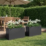  Vrtna saksija 2 kom. Crna 80 x 30 x 50 cm Čelična vrata | shoptok.hr