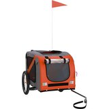 vidaXL Kolesarska prikolica za psa oranžna in črna oxford blago železo | Shoptok.si