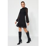 Trendyol Black A-line Ruffle Detail Mini Chiffon Woven Woven Dress cijene