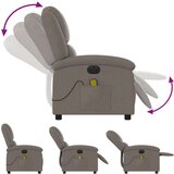 vidaXL Električni masažni naslonjač od tkanine smeđesivi | shoptok.hr