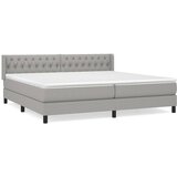 vidaXL Box spring postelja z vzmetnico svetlo siva 200x200 cm blago, (20726493) Cene