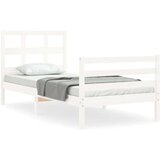  Posteljni okvir z vzglavjem bel 2FT6 trden les | Shoptok.si
