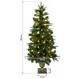 Mini božićno drvce 120 cm 100 LED lampica Topla bijela PVC i PE - Zelena 120 cm s LED svjetlima | shoptok.hr