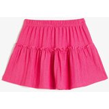 Koton Girl's Tiered Elastic Waist Mini Skirt 3skg70021ak Cene