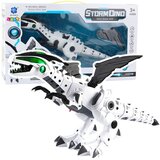  Robot dinosaur na baterije s pomičnim krilima, svjetlima, zvukom, bijeli Cijene