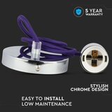  Napajajući kabl 1xE27/60W/230V ljubičasta/sjajni hrom | Eponuda.com