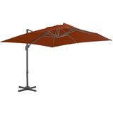 vidaXL Konzolni suncobran s aluminijskom šipkom terakota 300 x 300 cm Cijene