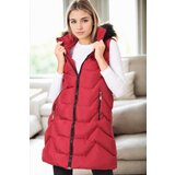 Dewberry Z6761 WOMEN'S VEST-BURGUNDY-1 Cene