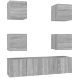  6-dijelni set TV ormarića sivog sonome konstruirano drvo | shoptok.hr