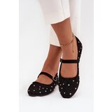 Boto Embellished Women's Ballerinas with Strap Black Olivisse | shoptok.hr
