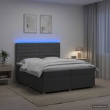  Boxspring krevet s madracem Tamnosiva 200 x 200 cm Tkanina | shoptok.hr