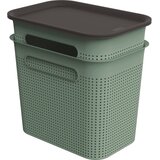 Rotho Zelene plastične škatle za shranjevanje v kompletu 2 ks s pokrovom 18,5x27x26 cm Brisen – Cene