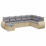  8-dijelni set vrtnih sofa s jastucima bež od poliratana | shoptok.hr