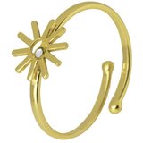  Ženski victoria cruz areca sun gold prsten sa swarovski belim kristalom ( a3836-07da ) Cene