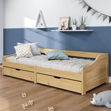 vidaXL Dnevna postelja z 2 predaloma IRUN 90x200cm trdna borovina Cene