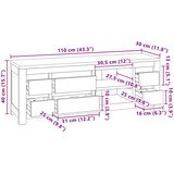 TV komoda 110 x 30 x 40 cm Prirodna Čvrsto teak drvo | Eponuda.com
