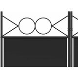 Sobna pregrada s 6 panela crna 240x220 cm od tkanine | shoptok.hr